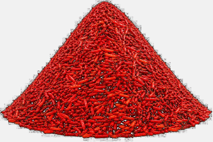 Thousands of cayenne peppers